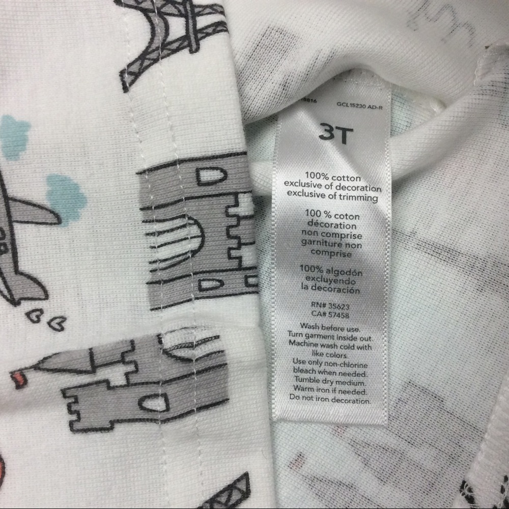 CARTER’S 100% COTTON TODDLER GIRL’S PAJAMA TOPS SET OF 2 SIZE: 3 T COLOR: MULTI - Picture 8 of 8
